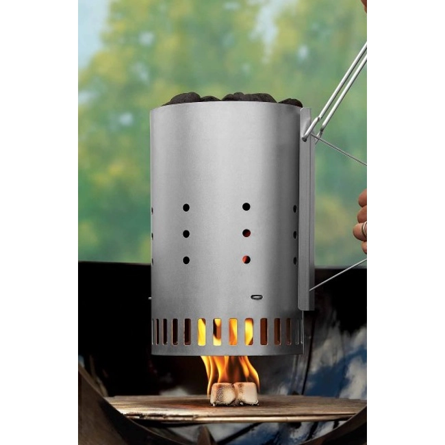 Vendita online Kit ciminiera di accensione BBQ Weber + 2 Kg. carbonella + 3 cubetti